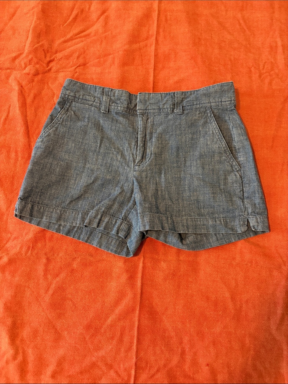 GAP Chambray High Waist Shorts - Blue